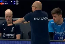 Eesti võrkpallikoondisele teine kaotus järjest: Taanile jäädi alla kolmes geimis screenshot